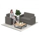 Oslo Square Back Reception Single Seater Sofa 